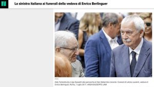 Huffington Post - Ugo Sposetti ai funerali di Letizia Laurenti, moglie di Enrico Berlinguer