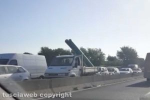 Viterbo - La coda sulla Superstrada verso il capoluogo