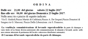 Gallese - L'ordinanza