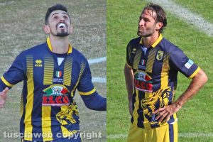 Sport - Calcio - Viterbese - A sinistra Jefferson, a destra Sforzini