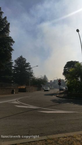 Viterbo - Incendio in zona Carmine