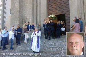 Viterbo - I funerali di Agostino Terri - Nel riquadro: Agostino Terri