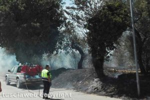 Tuscania - Incendio nel quartiere ex Gescal
