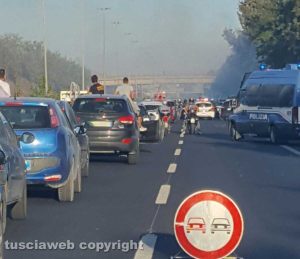 Roma - Incendio sul Gra