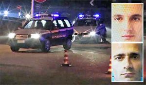 Viterbo - Un posto di blocco - Nei riquadri: Marku Osvaldi e Luca Leke