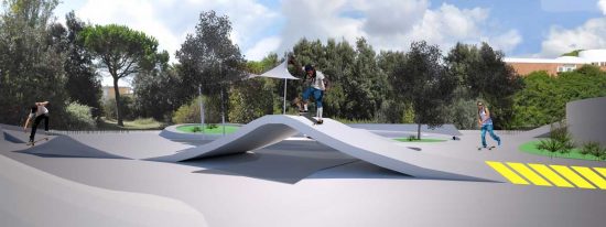 Il rendering dello skate-park