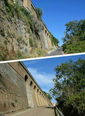 Vetralla - Via del Cimitero vecchio prima e dopo gli interventi 