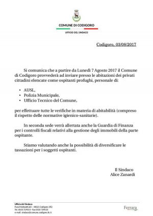 Codigoro - Il documento del comune
