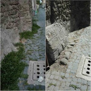 Pianoscarano - Prima e dopo il taglio delle erbacce