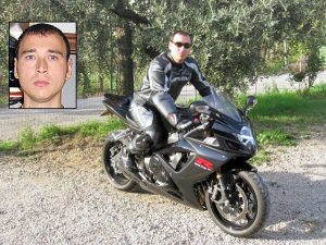 Stefano Gambini in sella alla sua moto