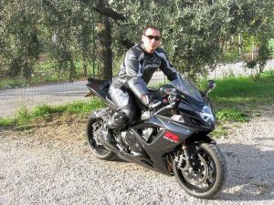 Stefano Gambini in sella alla sua moto