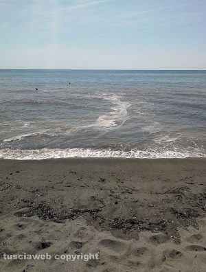 Chiazza in mare a Tarquinia lido