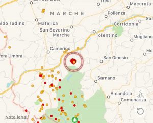 Scossa di terremoto a Caldarola (Macerata)