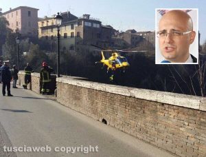 Civita Castellana - Ponte Clementino - E nel riquadro il sindaco Gianluca Angelelli