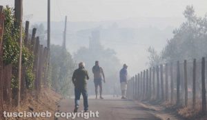Viterbo - L'incendio in strada Gavazzano
