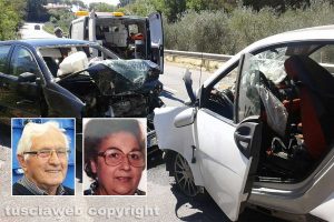 Vetralla - Frontale tra auto - Luciano Di Gregorio e Luigina Graziani
