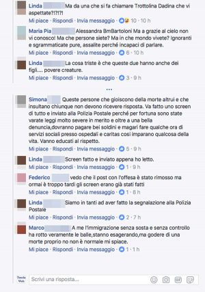 Facebook - I commenti alla notizia della morte di Morientes Diomande
