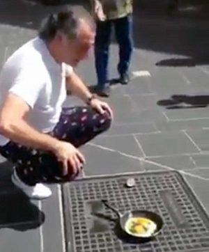 A Orte l'uovo si cuoce sull'asfalto