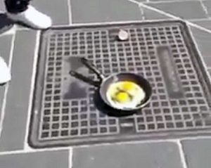A Orte l'uovo si cuoce sull'asfalto