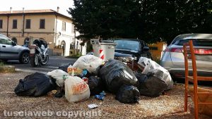 Viterbo - Rifiuti davanti alla stazione di Porta Fiorentina