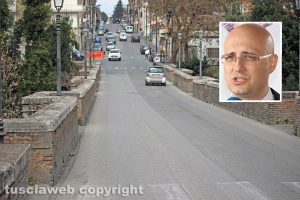 Ponte Clementino a Civita Castellana; nel riquadro: il sindaco Gianluca Angelelli