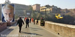 Ponte Clementino a Civita Castellana; nel riquadro lo psichiatra Paolo Crepet