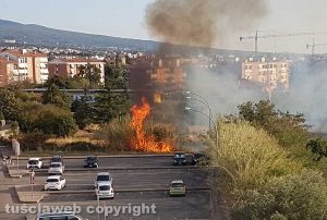 Viterbo - InceViterbo - Incendio a Santa Barbara