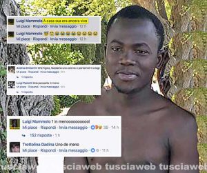 Morientes Diomande - Nei riquadri: I commenti su Facebook alla notizia della morte del 20enne