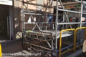 Viterbo - Santa Rosa - L'impalcatura a piazza Verdi