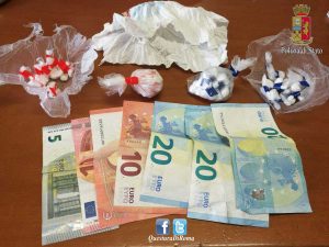 Roma - Polizia - Droga e soldi sequestrati
