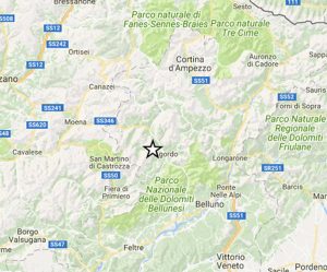 Scossa di terremoto nel Bellunese