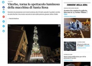 La macchina di santa Rosa sul Corriere della Sera