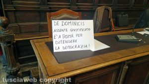 Viterbo - Consiglio comunale - De Dominici assente