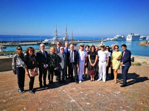 Civitavecchia - La delegazione del tribunale di Laval in visita al porto di Traiano