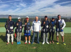 Valerio Grazini con gli azzurri di Fossa Olimpica