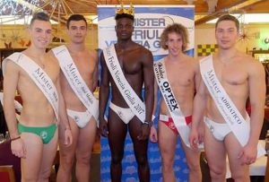 Mister Friuli 2017 - I finalisti con al centro Alioune Diouf