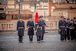 Gli allievi marescialli guardia d'onore al Quirinale