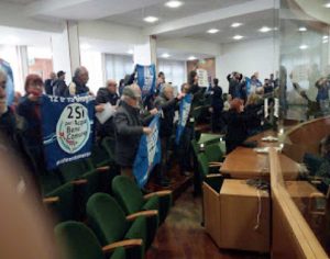 Roma - La protesta degli attivisti dei comitati per l'acqua pubblica in regione