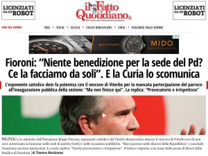 Giuseppe Fioroni si infuria con il vescovo di Viterbo - La notizia sul Fatto Quotidiano
