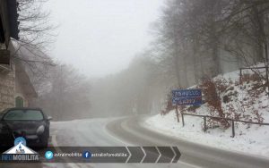 Nevica al valico fra Lazio e Abruzzo