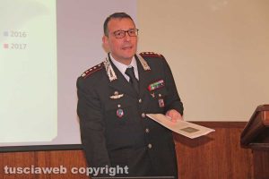 Viterbo - Il comandante provinciale dell'arma dei carabinieri Giuseppe Palma
