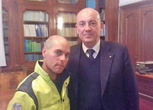 Il presidente Aeopc Italia Sacripanti con il prefetto Bruno