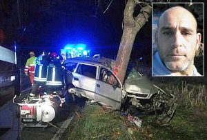 Livorno - Si schianta contro un albero e muore - Nel riquadro: Alessandro Brandoni