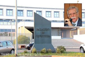 Il tribunale di Viterbo - Nel riquadro: Il presidente della corte d'appello di Roma Luciano Panzani