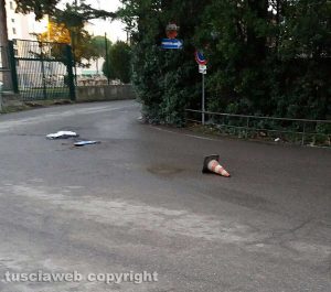 Viterbo - Segnali stradali a terra a viale Trento