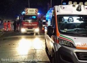 Intervento di vigili del fuoco e 118