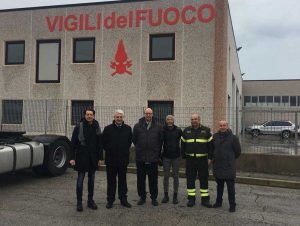 Il capo del corpo dei vigili del fuoco Gioacchino Giomi in visita a Viterbo
