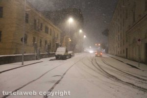 Bufera di neve a Viterbo