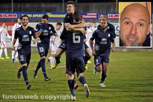 Sport - Calcio - Viterbese - La squadra esulta - Nel riquadro: Stefano Sottili