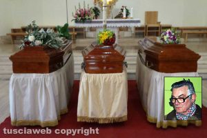 Viterbo - I funerali della famiglia Bastiani - Nel riquadro il padre Lucio